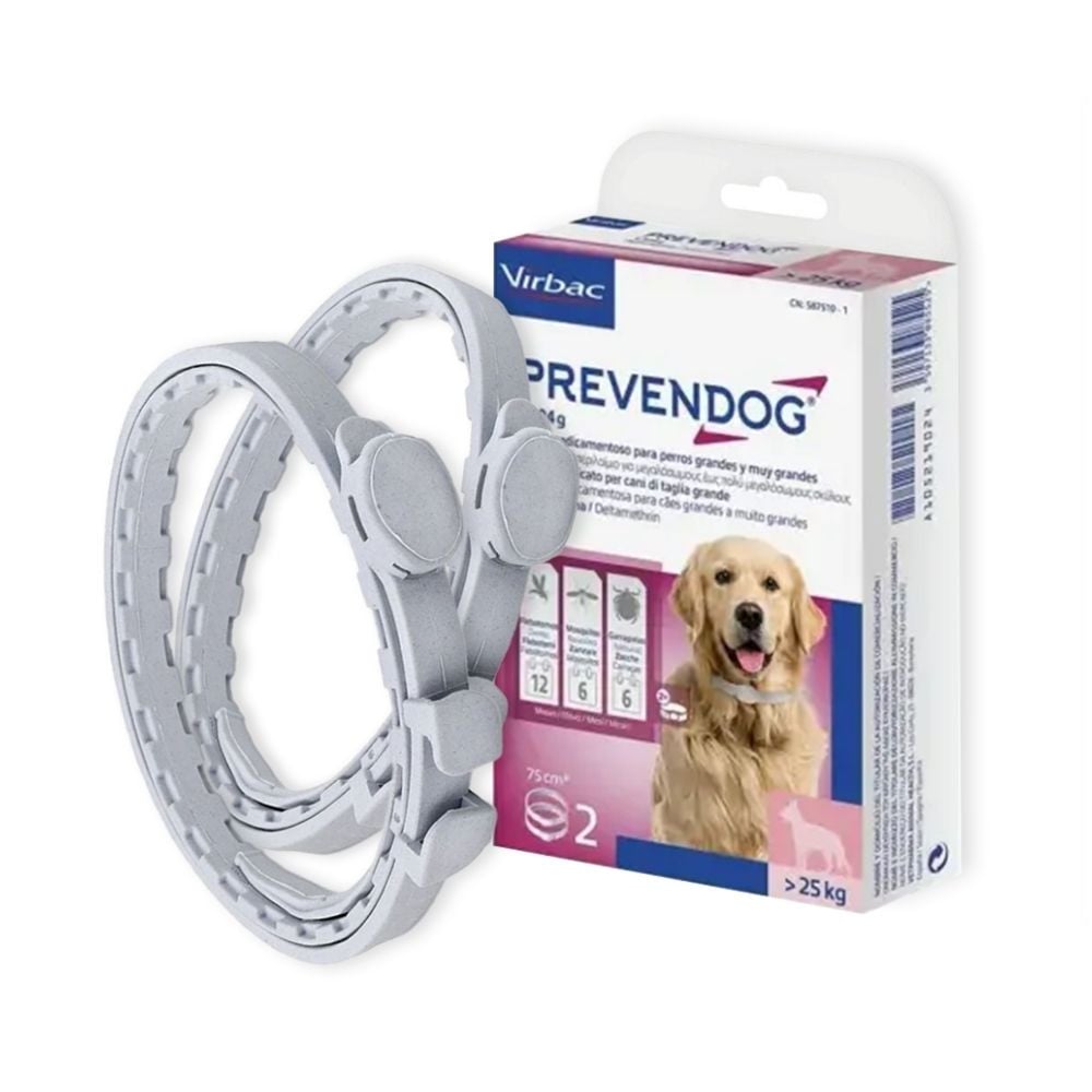 PrevenDog Collar Antiparasitario 75cm para Perros +25kg (2 uds) Antiparasitarios y Repelentes para perros Patitas&co
