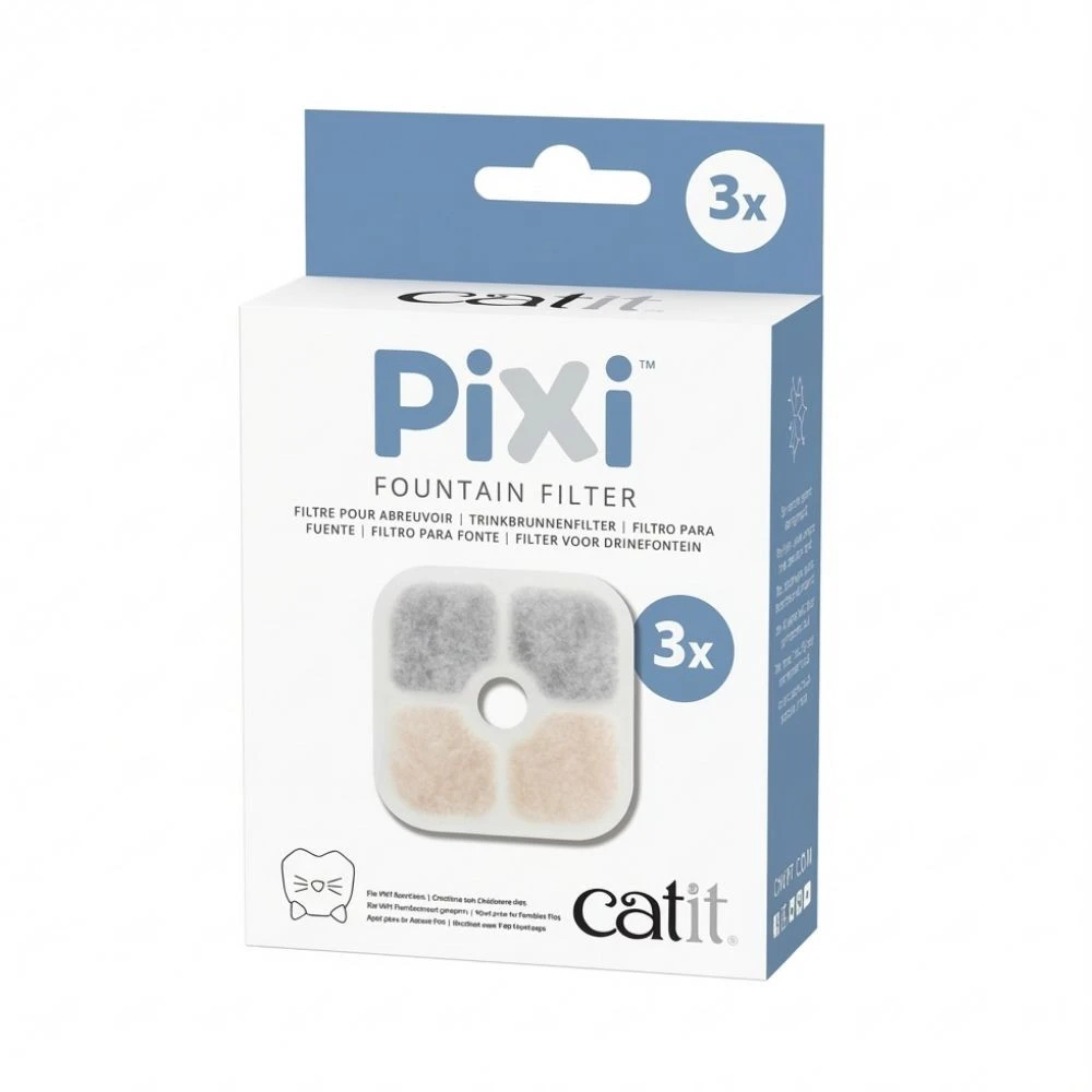 Catit Pixi Filtros para Fuente de Agua x3 Comederos y Bebederos para Gatos Patitas&co