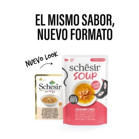 Schesir Sopa de Salmón con Zanahoria para Gato Comida húmeda para gatos Patitas&co