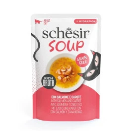 Schesir Sopa de Salmón con Zanahoria para Gato Comida húmeda para gatos Patitas&co