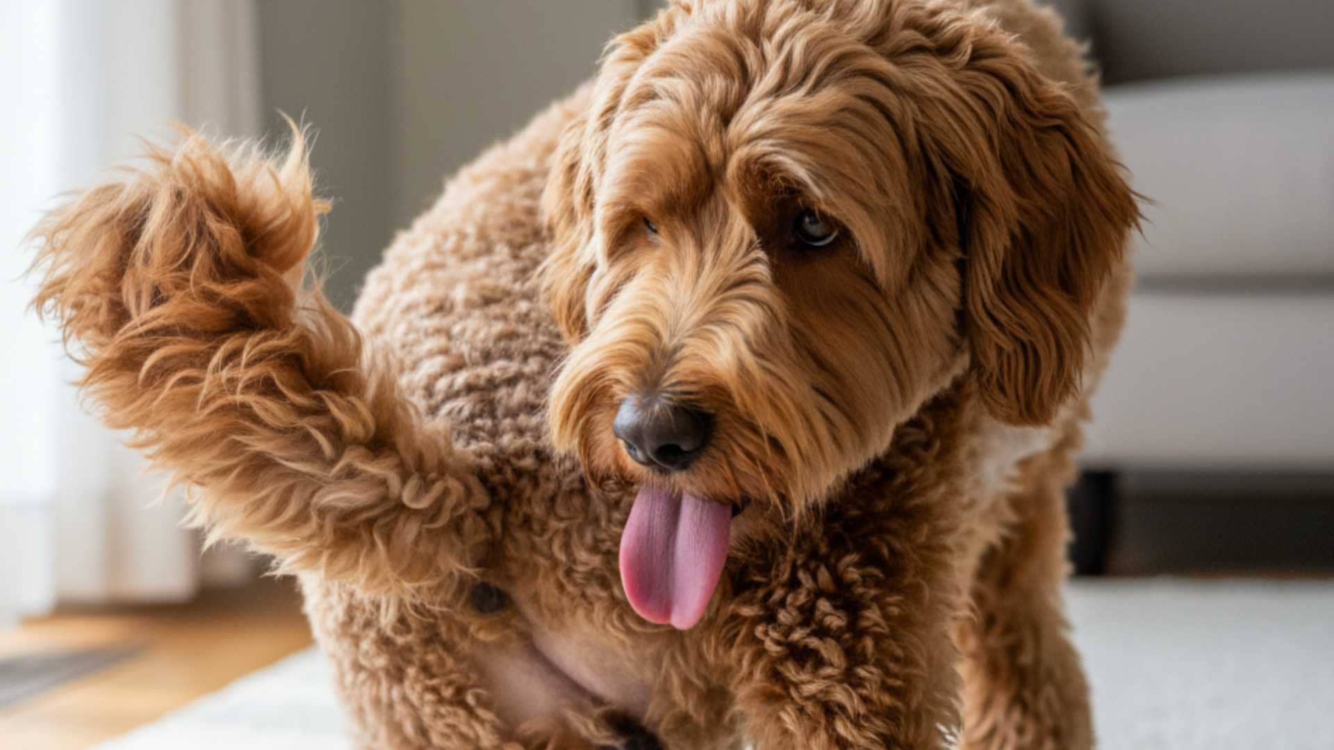 Perro lamiendose el ano